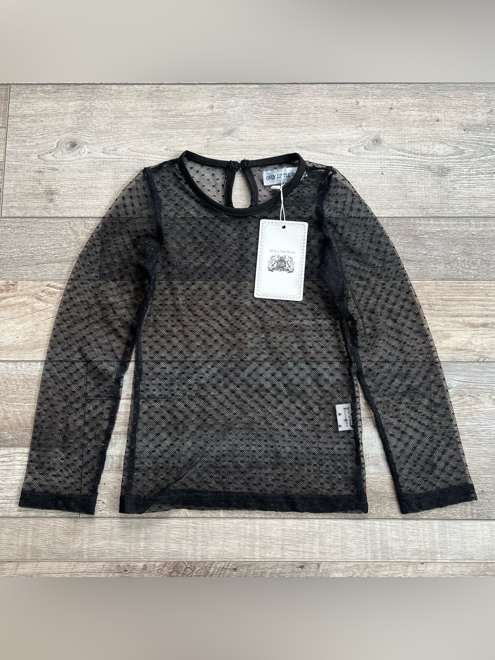 NWT Only Little Once Girls Black Lace Layering Top Size 5